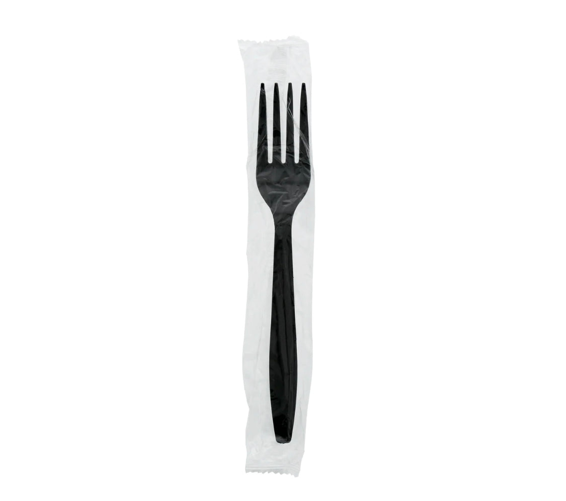 Fork, Ind Wrapped, MW, Black, PP, L: 15 CM, W: 2.5 G - 1000