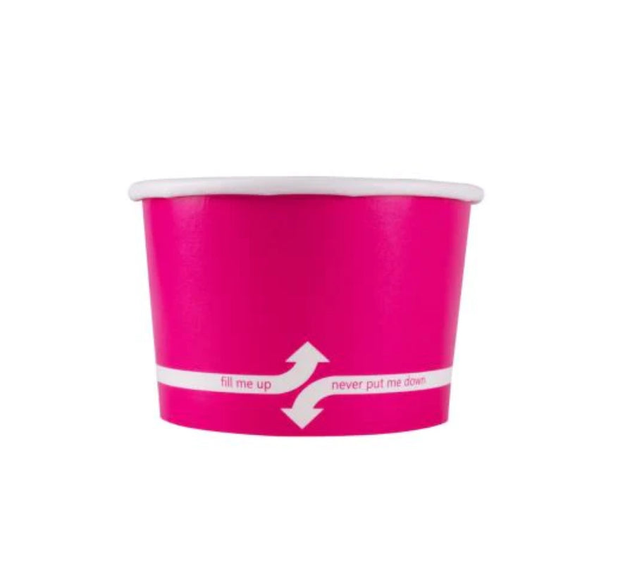 4oz Double Poly Paper Food Cups (76mm), Pink - 1,000 pcs