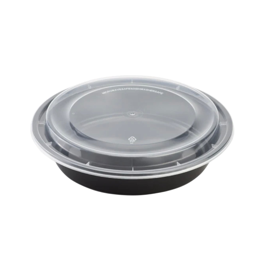 Microwaveable Round Food Containers & Lids 48oz, Black - 150 sets