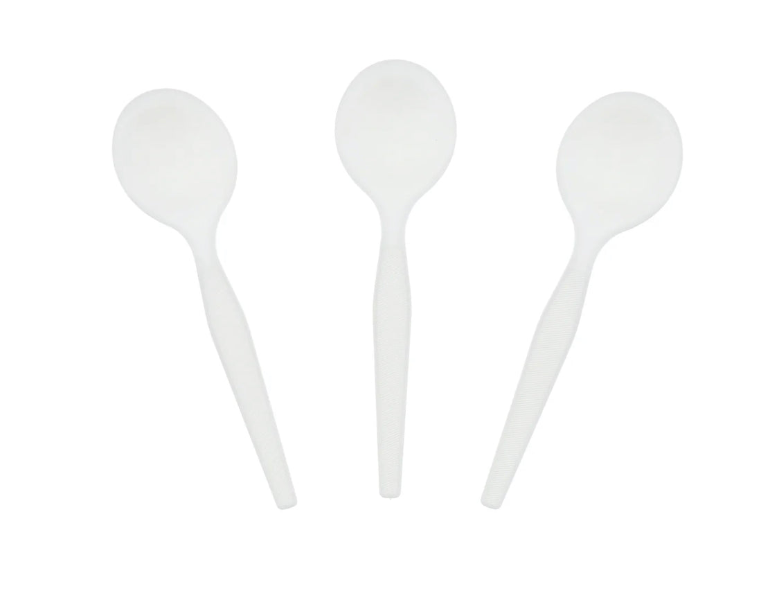 Soupspoon, Med Hvy Weight, White, PS, L: 14 CM, W: 3 G - 1000