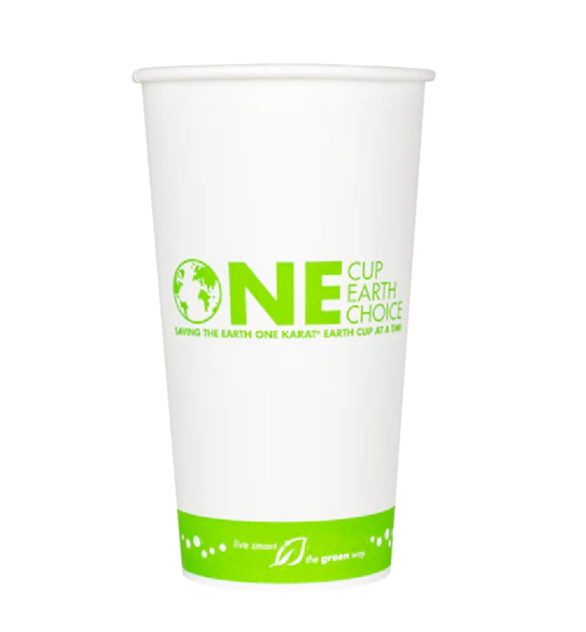 Eco Paper Hot Cup, Lined with PLA, 90mm, Earth Print, 20oz, 600 Pcs