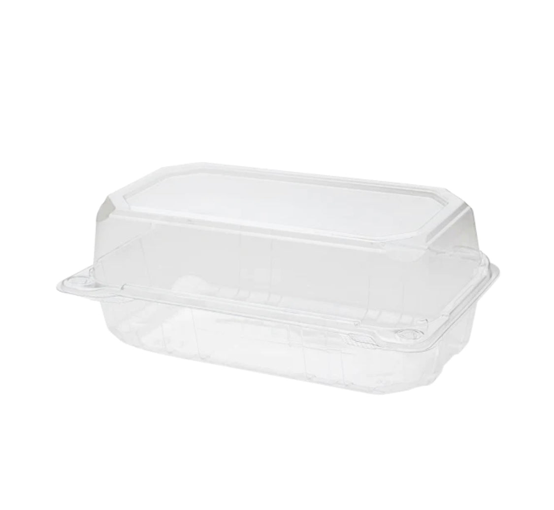 Hinged Containers 9''x 5'' PET Plastic- 250 pcs