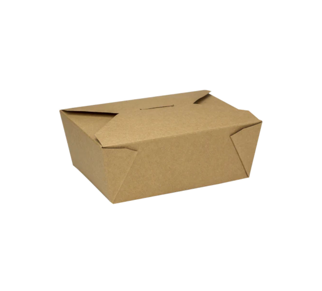 Fold-To-Go Box #3, 76 fl oz, Kraft - 200 pcs