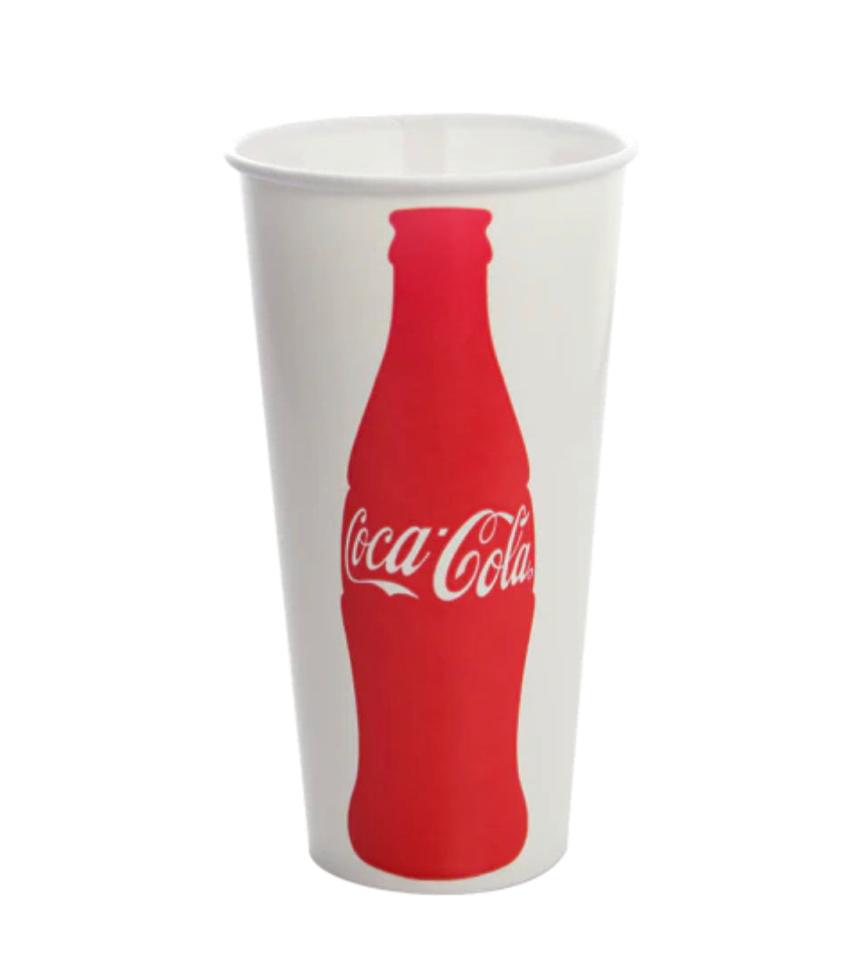 Paper Cold Cup (90mm), Coke Print, 22oz, 1000 Pcs