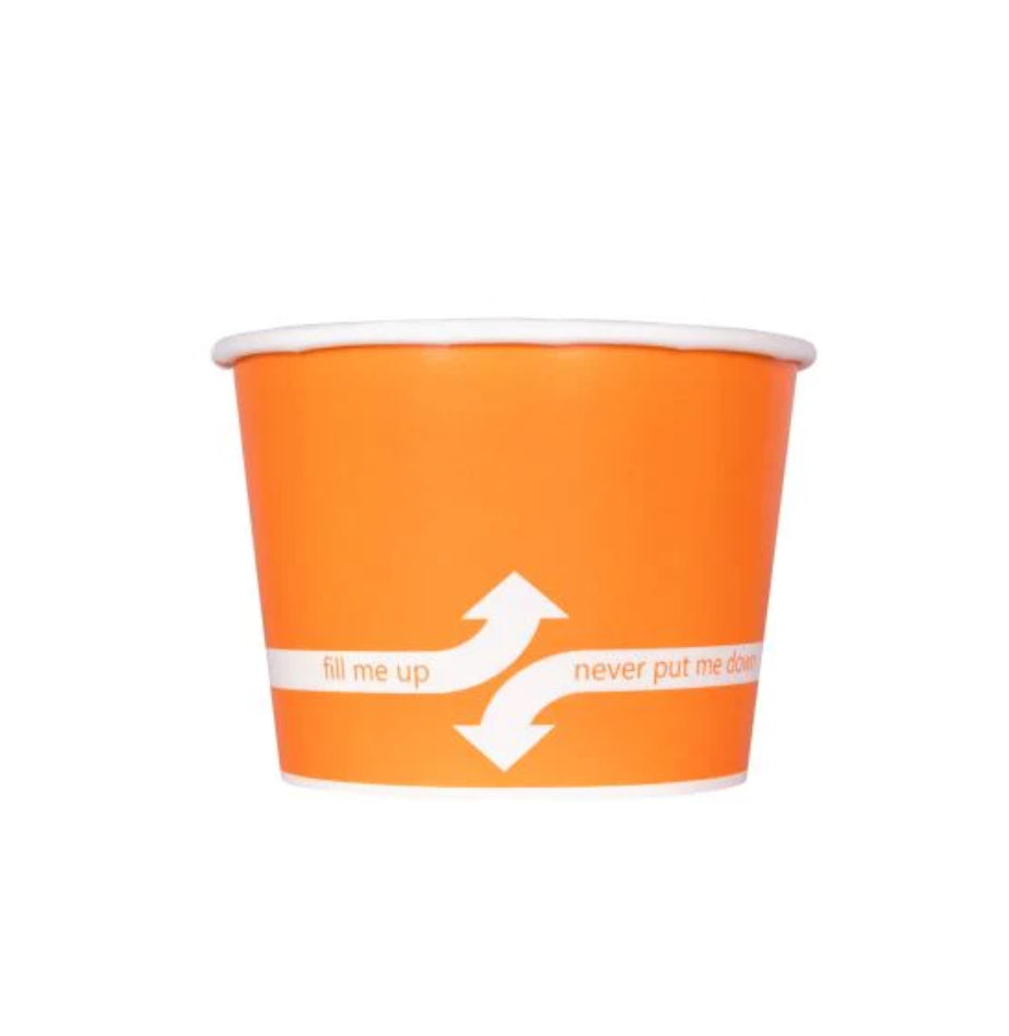 12oz Double Poly Paper Hot/Cold Food Cups (100mm), Orange - 1,000 pcs