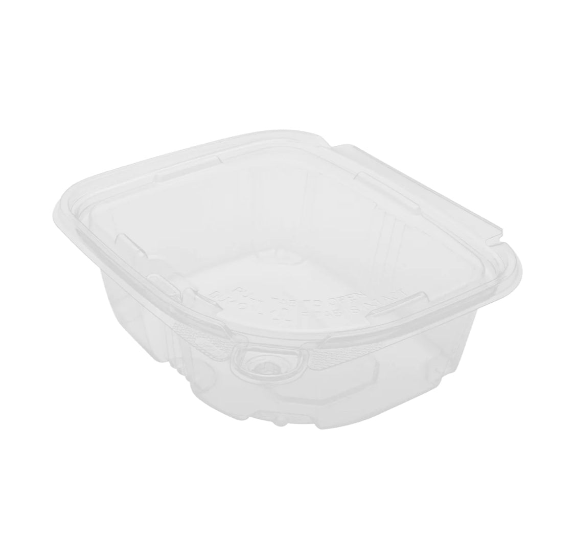 Hinged Deli Container with Lid 12 oz PET Plastic Tamper Resistant - 200 pcs