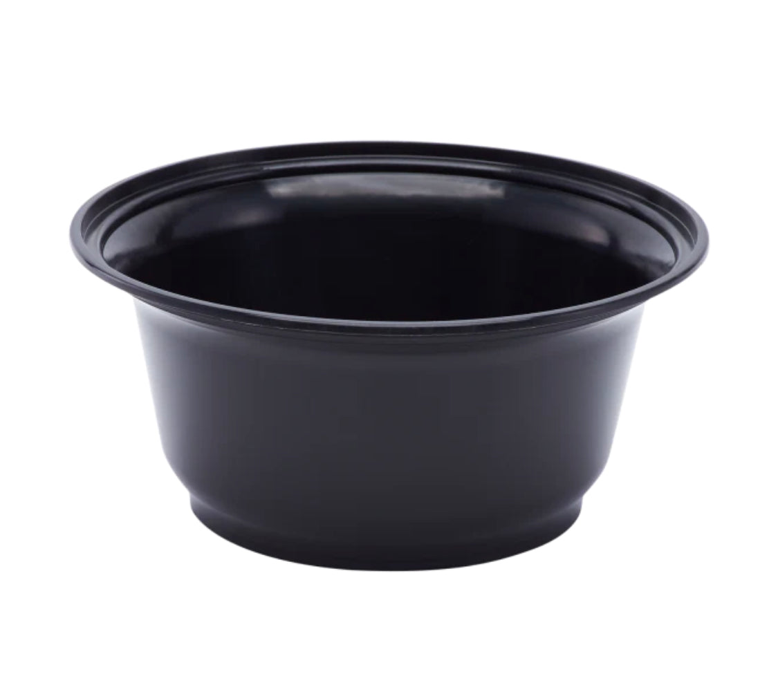 Microwaveable 36oz Round Food Bowls, Black - 300