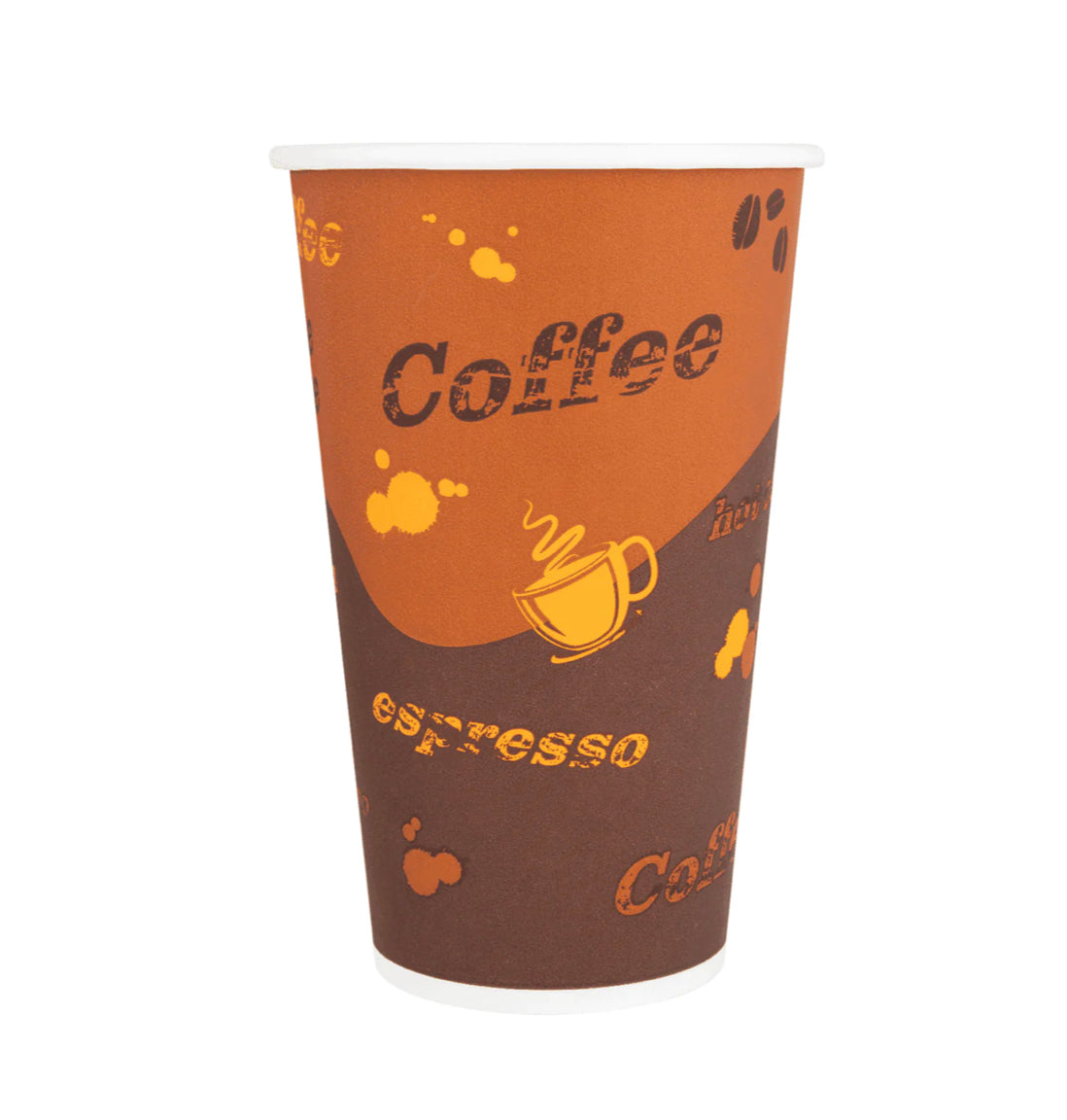 Paper Hot Cup (90mm), Coffee Print, 16oz, 1000 Pcs