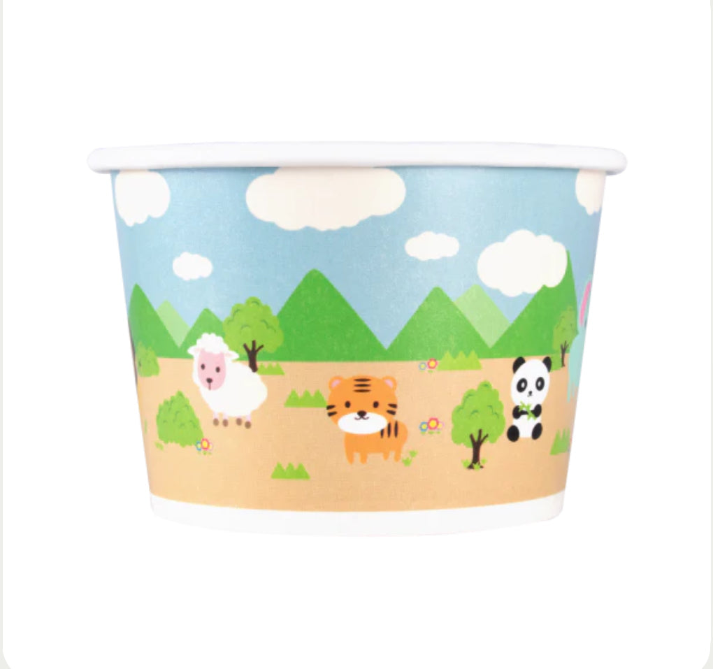 8oz Double Poly Paper Hot/Cold Food Cups (95mm), Safari - 1,000 pcs