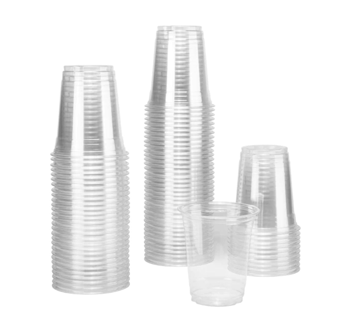 PET Plastic Cold Cups, 12oz, (92mm) - 1,000 pcs