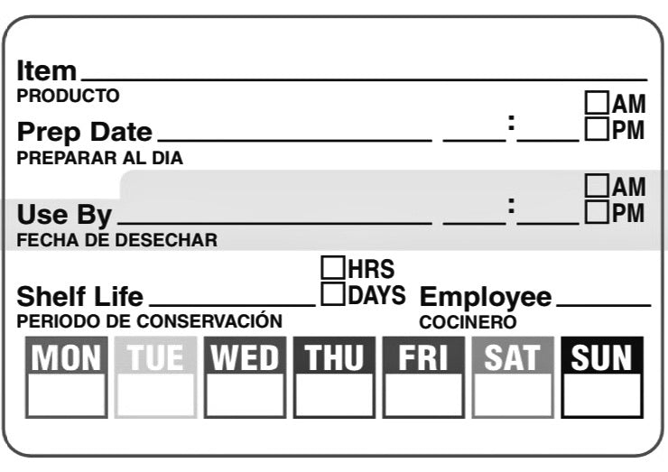 Food Rotation Label, Universal, 1 color, Roll 500